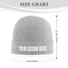 Bulk Custom Beanies for Men Women Custom Winter Hat Knit Hats Personalized Beanie Hats Skull Caps with Text Gray view 2