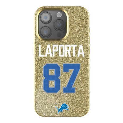 Keyscaper Sam LaPorta Gold Detroit Lions Bling iPhone Case