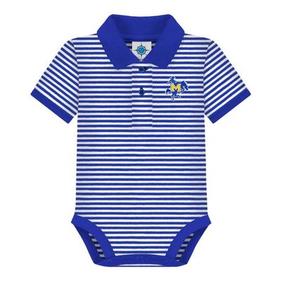 Creative Knitwear College Baby Striped Polo Bodysuit - McNeese State Cowboys Logo, Royal/White, for Boys & Girls, 3-6 Months