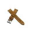 SUNJIA Suede Leather Watch Strap Band 18mm 20mm 22mm 24mm Brown Coffee Watchstrap Handmade Stitching Replacement Wristband For Men(Beige,24mm) view 2
