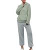 2 Piece Sets Women Long Sleeve Pajama Set Hooded Sweatshirt and Pajamas Bottom Pants Plus Size Fuzzy Plush Lounge Set 2024