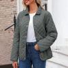 YRAETENM Quilted Jackets for Women Casual Lapel Button down Puffer coat barn Jacket Winter Lightweight Outerwear with Pockets view 3