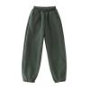 Boys High Waisted Baggy Sweatpants 2024 Fall Jogger Pants 2 Trendy Thermal ounge Trousers (Green, 12-13 Years) view 1