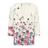3/4 Length Sleeve Womens Tops Printed Knit Notched V Neck T Shirts Henley Button Three Quarter Casual Dressy Floral Blouses Fall Loose Soft Tunic Tops Winter Clothes 2025, Purple Pink, X-Large view 4