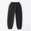 Boys High Waisted Baggy Sweatpants 2024 Fall Jogger Pants 2 Trendy Thermal ounge Trousers (Black, 12-13 Years) view 2