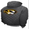 2Bhip NCAA University of Missouri Tigers Adult Gray Full Zip Soft Quilted Hoodie Coat Jackets With Pockets view 2