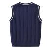 Boys and Toddler's V-Neck Cable Knit Sweater Vest Kids Girls Solid Sleeveless Pullover School Uniform (Navy, 3-4 Years) view 2
