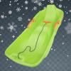 Happy Children's Sledding, Winter Tandem Sledges, Children's Sledges, Sledges with Brakes and Pull Ropes, Plastic High Back Sledges view 1