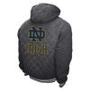 2Bhip NCAA Notre Dame Fighting Irish Adult Gray Full Zip Soft Quilted Hoodie Coat Jacket With Pockets view 2