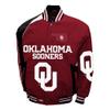 2Bhip NCAA University of Oklahoma Sooners Adult Red & Black Spirit Twill Bomber Jacket Fall Coat Campus Jackets view 1