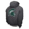 2Bhip NCAA Michigan State University Spartans Adult Gray Full Zip Soft Quilted Hoodie Coat Jacket With Pockets view 2