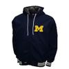 2Bhip NCAA Michigan University Wolverines Adult Navy Grind Hoodie Coat Full Zip Up Fleece Jackets with Pockets view 1