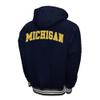 2Bhip NCAA Michigan University Wolverines Adult Navy Grind Hoodie Coat Full Zip Up Fleece Jackets with Pockets view 2