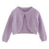 Toddler Girls Cardigan Sweater Bolero Shrug Baby Kids Long Sleeve Cropped Dress Up Lace Button (Purple, 12-18 Months) view 1