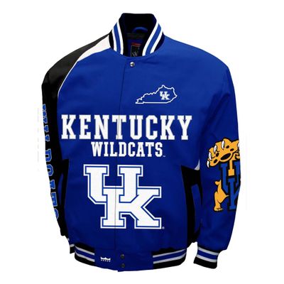 2Bhip NCAA University of Kentucky Wildcats Adult Blue Spirit Twill Bomber Jacket Fall Coat Campus Jackets