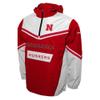 2Bhip NCAA University of Nebraska Huskers Mens Half Zip Water-Resistant Windbreaker Hoodie Pullover Jacket view 1