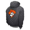 2Bhip NCAA Oklahoma State Cowboys Adult Gray Full Zip Soft Quilted Hoodie Coat Jacket With Pockets view 2
