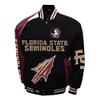 2Bhip NCAA Florida State University Seminoles Adult Black Spirit Twill Bomber Jacket Fall Coat Campus Jackets view 1