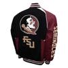 2Bhip NCAA Florida State University Seminoles Adult Black Spirit Twill Bomber Jacket Fall Coat Campus Jackets view 2