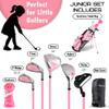 Shorties Golf - Junior Kids Golf Club Set | Perfect for Junior Golfers, and Kids 46"-51" Tall | EasyCarry Stand Bag | Driver, 30-Degree Hybrid, 7-Iron, Pitching Wedge, Putter | Pink Left Orientation view 2