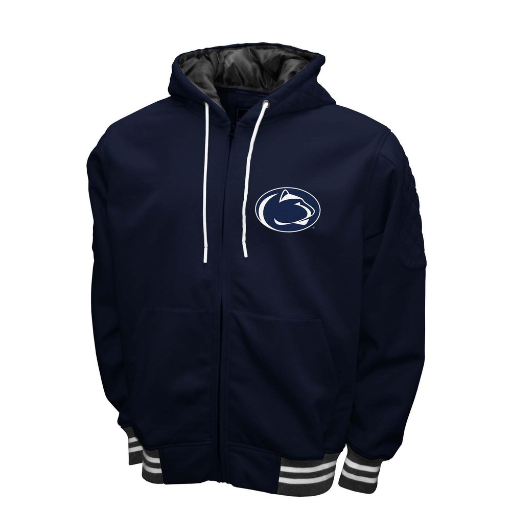 2Bhip NCAA Penn State University Lions Adult Navy Grind Hoodie Coat Full Zip Up Fleece Jacket With Pockets
