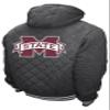 2Bhip NCAA Mississippi State Bulldogs Adult Gray Full Zip Soft Quilted Hoodie Coat Jacket with Pockets view 2
