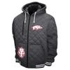 2Bhip NCAA University of Arkansas Razorbacks Adult Gray Full Zip Soft Quilted Hoodie Coat Jacket With Pockets view 1