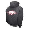 2Bhip NCAA University of Arkansas Razorbacks Adult Gray Full Zip Soft Quilted Hoodie Coat Jacket With Pockets view 2