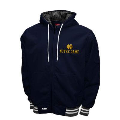 2Bhip NCAA Notre Dame Fighting Irish Adult Navy Grind Hoodie Coat Full Zip Up Fleece Jackets With Pockets