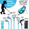 Shorties Golf - Junior Kids Golf Club Set | Perfect for Junior Golfers, and Kids 46"-51" Tall | EasyCarry Stand Bag | Driver, 30-Degree Hybrid, 7-Iron, Pitching Wedge, Putter | Blue Right Orientation view 2