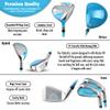 Shorties Golf - Junior Kids Golf Club Set | Perfect for Junior Golfers, and Kids 46"-51" Tall | EasyCarry Stand Bag | Driver, 30-Degree Hybrid, 7-Iron, Pitching Wedge, Putter | Blue Right Orientation view 3
