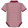 College Baby Striped Polo Bodysuit - Troy Trojans "T" Sword Logo, Crimson/White, for Boys & Girls, 6-9 Months view 2