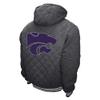 2Bhip NCAA Kansas Sate University Wildcats Adult Gray Full Zip Soft Quilted Hoodie Coat Jacket With Pockets view 2