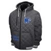 2Bhip NCAA University of Memphis Tigers 901 Adult Gray Full Zip Soft Quilted Hoodie Coat Jacket With Pockets view 1