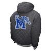 2Bhip NCAA University of Memphis Tigers 901 Adult Gray Full Zip Soft Quilted Hoodie Coat Jacket With Pockets view 2