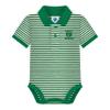 Creative Knitwear College Baby Striped Polo Bodysuit - North Dakota Fighting Hawks Logo, Kelly/White, 0-3 Months view 1