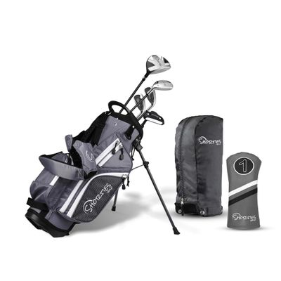 Shorties Golf Junior Kids Golf Club Set | Perfect for Junior Golfers and Kids 46"-51" Tall | EasyCarry Stand Bag | Driver, 30-degree hybrid, 7-iron, Pitching Wedge, Putter | Graphite Right Orientation