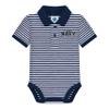 Creative Knitwear College Baby Striped Polo Bodysuit - Navy Midshipmen Logo, Navy/White, for Boys & Girls, 0-3 Months view 1