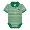 Creative Knitwear College Baby Striped Polo Bodysuit - Notre Dame Fighting Irish Leprechaun Logo, Kelly/White, 12 Months view 1
