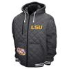 2Bhip NCAA Louisiana State LSU Tigers Adult Gray Full Zip Soft Quilted Hoodie Coat Jackets With Pockets view 1
