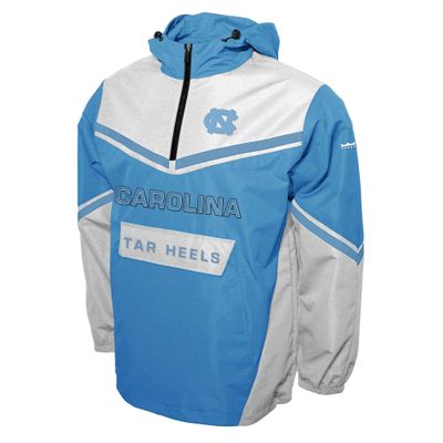 2Bhip NCAA UNC Tar Heels Adult Half Zip Water-Resistant Windbreaker Hoodie Pullover Jacket with Front Pocket