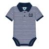 Creative Knitwear College Baby Striped Polo Bodysuit - Utah State Aggies Logo, Navy/White, for Boys & Girls, 0-3 Months view 1