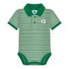 Creative Knitwear College Baby Striped Polo Bodysuit - Notre Dame Fighting Irish Shamrock Pink/Kelly Logo, Kelly/White, 12 Months view 1