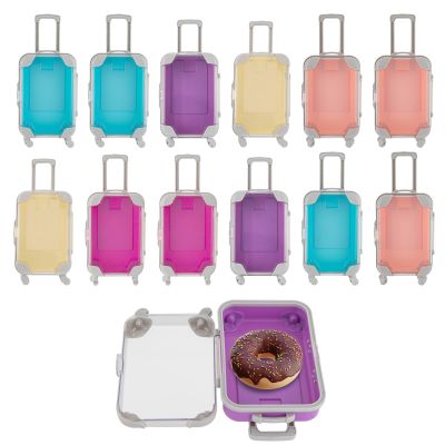 Miniature Luggage Set - 12pcs Simulated Travel Carry-On Suitcases (Assorted Colors) - Tiny Size for