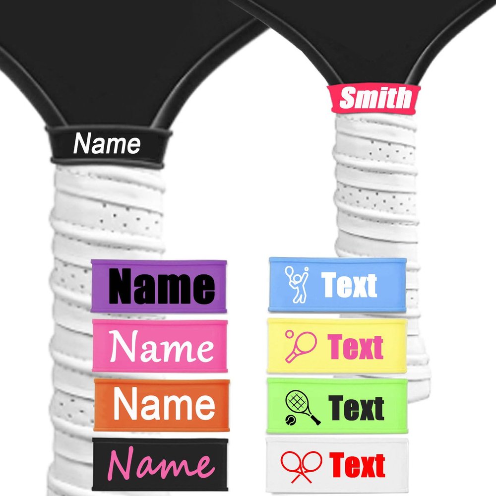 BPTZPL Custom Pickleball Paddle Name Bands Silicone Ring Grip Bands Personalized Pickleball Paddle Name Bands with Name Text, for Paddle Grip on Racket Racquetball Paddle (1)