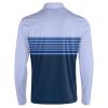 SQPO Men's Long Sleeve Blue Stripes Quick Dry Golf 3 Button Shirt Casual Lightweight Collared Polo Running Shirt 4X-Large view 4