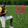 9 Hole Pitching Net, 9 Hole Baseball Pitching Net with Pitching Target Pockets, Adjustable Height 9 Hole Pitching Pocket Net with Pitcher Training Equipment for Baseball Practice, 27.5 x 27.5in view 2