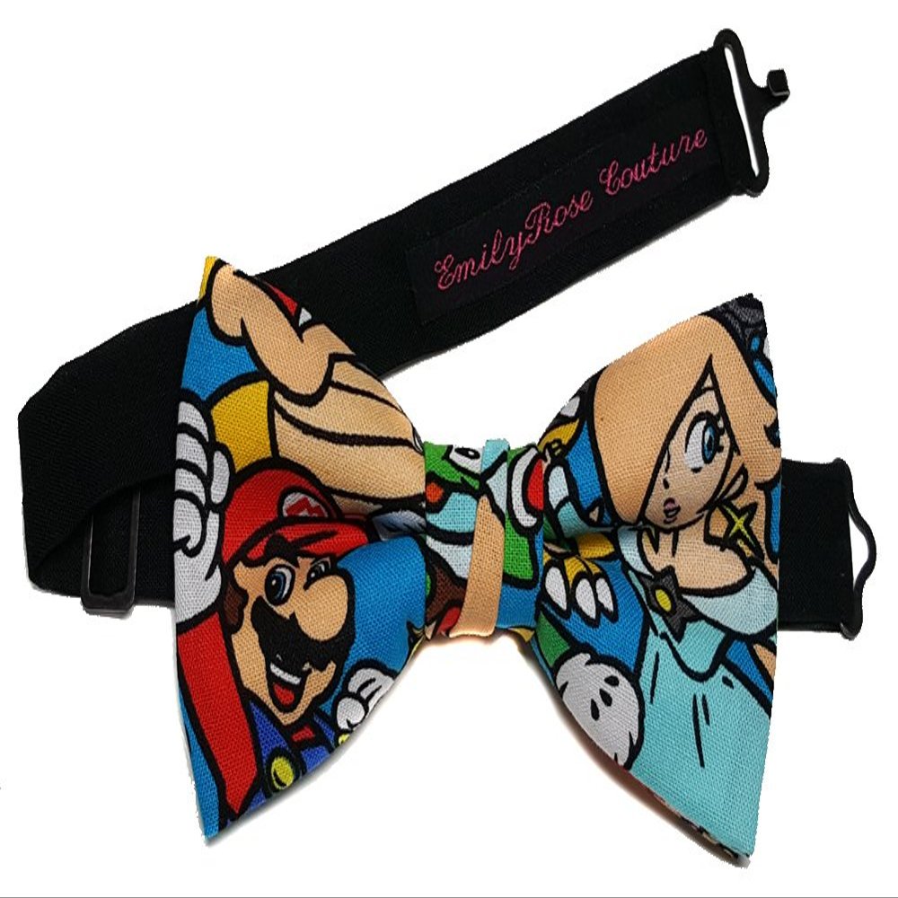 EmilyRose Couture Men's Special Characters Bow Ties Gamer Bow Ties Geek Bow Ties (Cotton, Mario & Friends/Medium)