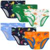 JAHSIYI Boys Underwear Size 8 7 Kids Soft 100% Cotton Briefs Age 7-8 Years Old Children's Dinosaur Cartoon Dino Print Underpants Medium Undies 7T 8T M Clothes view 1