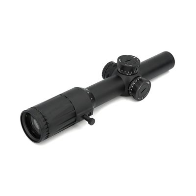 1-6X24mm FFP(First Focal Plane) LPVO Scope SR1 Red Cross Reticle IlluminatedTactical Precision Optics HD Compact ScopesIPX 7 Level Water Proofwith Lens CoverThrow LeverLens Cleaning Cloth